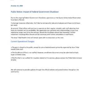 public notice government shutdown