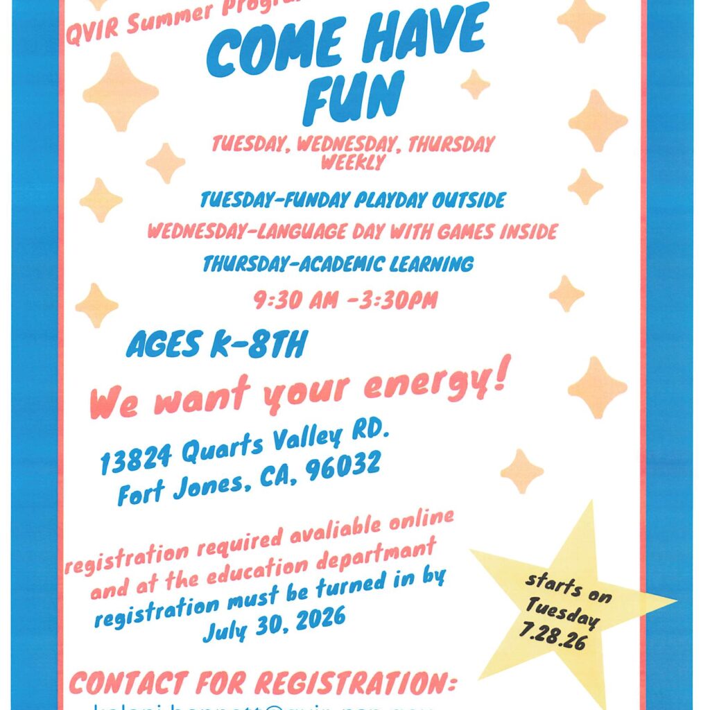 2026 QVIR Summer Program Flyer