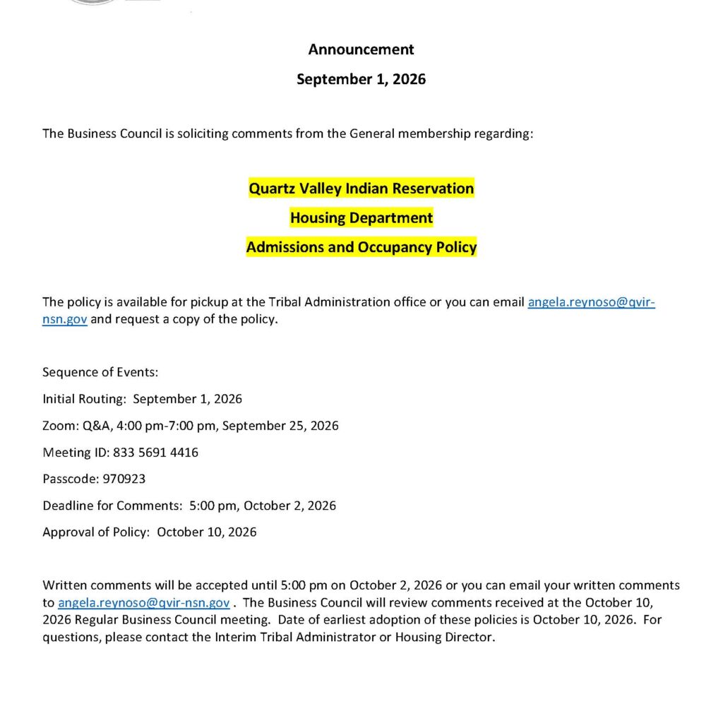 Routing Sheet for Public Comment_Admissions